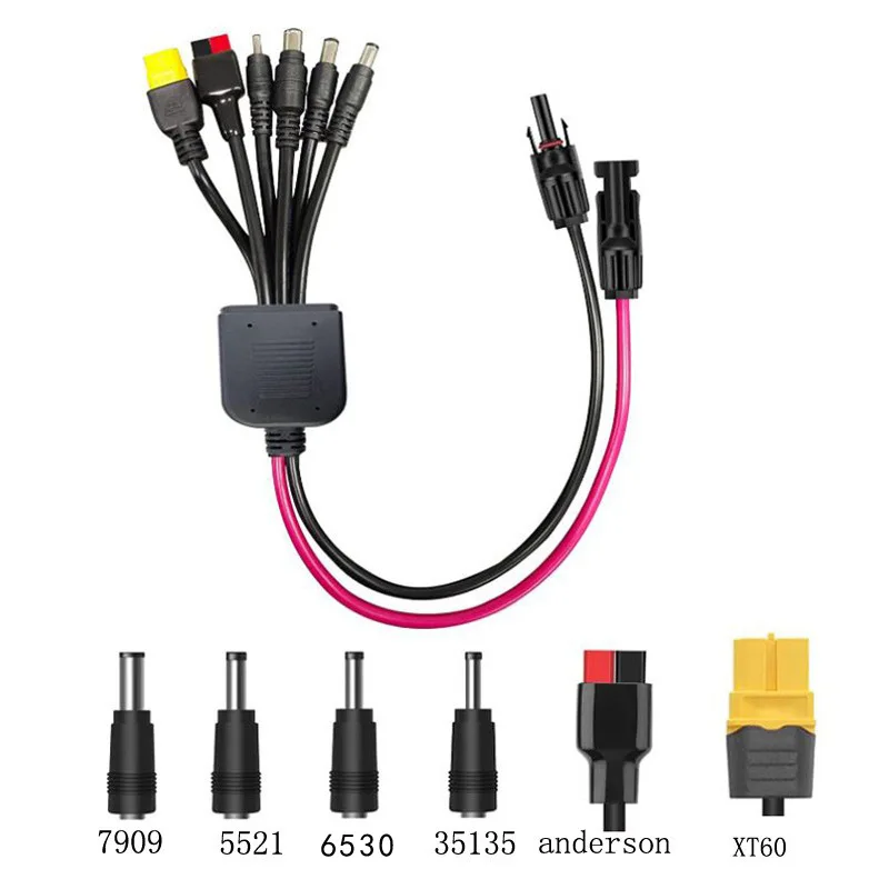 Conector Solar para 7909 6530 Xt60 12awg Cabo de Alimentação Armazenamento de Energia 1m Photovoltaic Cells Sistema Solar em 1