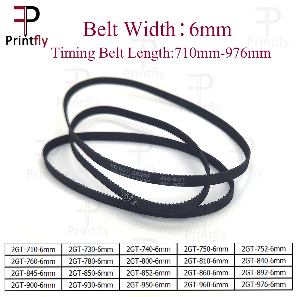 Printfly 2GT/GT2 Timing Belt 710 738 740 750 752 760 782 784 800 810 840 845 850 852 860 892 900 930 950 960 976 Width 6mm ремень грм printfly 2gt gt2 710 738 740 750 752 760 782 784 800 810 840 845 850 852 860 892 900 930 950 ширина 6 мм