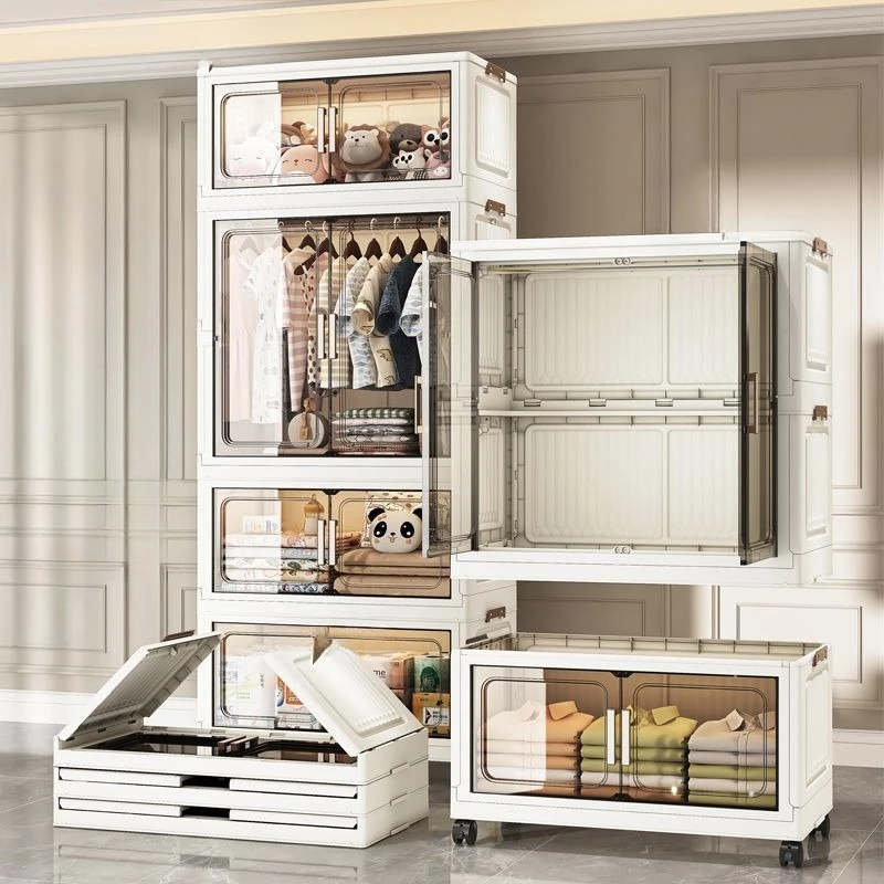 No Installation Kids Wardrobe Baby Clothes Storage Cabinet MultiLayer Plastic Closet Organizer Home Furniture Drawer Design Pro