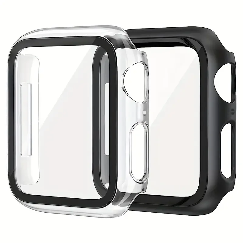 Premium Tempered Glass & Protective Case Set for Apple Watch - Screen Protector & Bumper Accessories