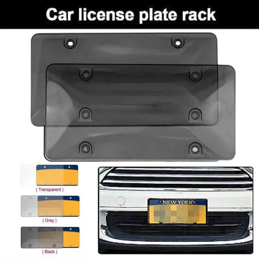 1pairClearReflectiveAntiSpeedRedLightTollCameraStopperLicensePlateCoverModified