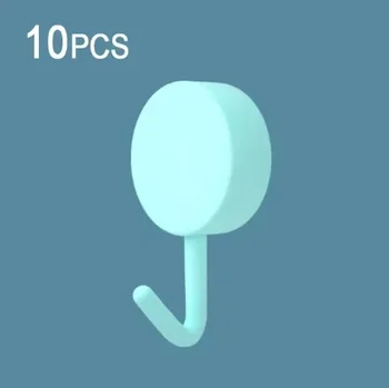 10PCS Self Adhesive Wall Hook Strong โดยไม่ต้องเจาะ Coat กระเป๋าประตูห้องน้ําห้องครัวผ้าเช็ดตัวแขวน Hooks Home Storage อุปกรณ์เสริม 10