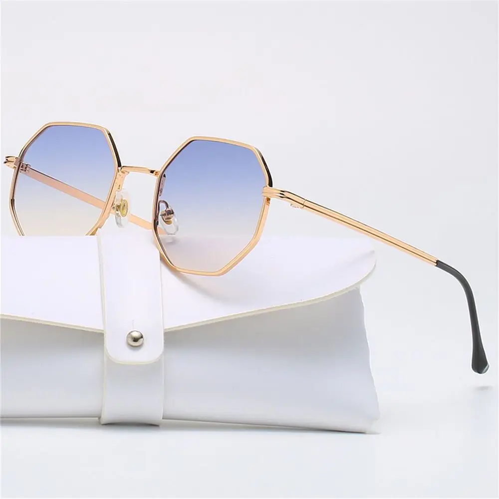 Square Sunglasses Polygon Sun Glasses Small Frame Metal Sunglasses UV Protection Shades Fashion Sunglasses for Men/Women 4