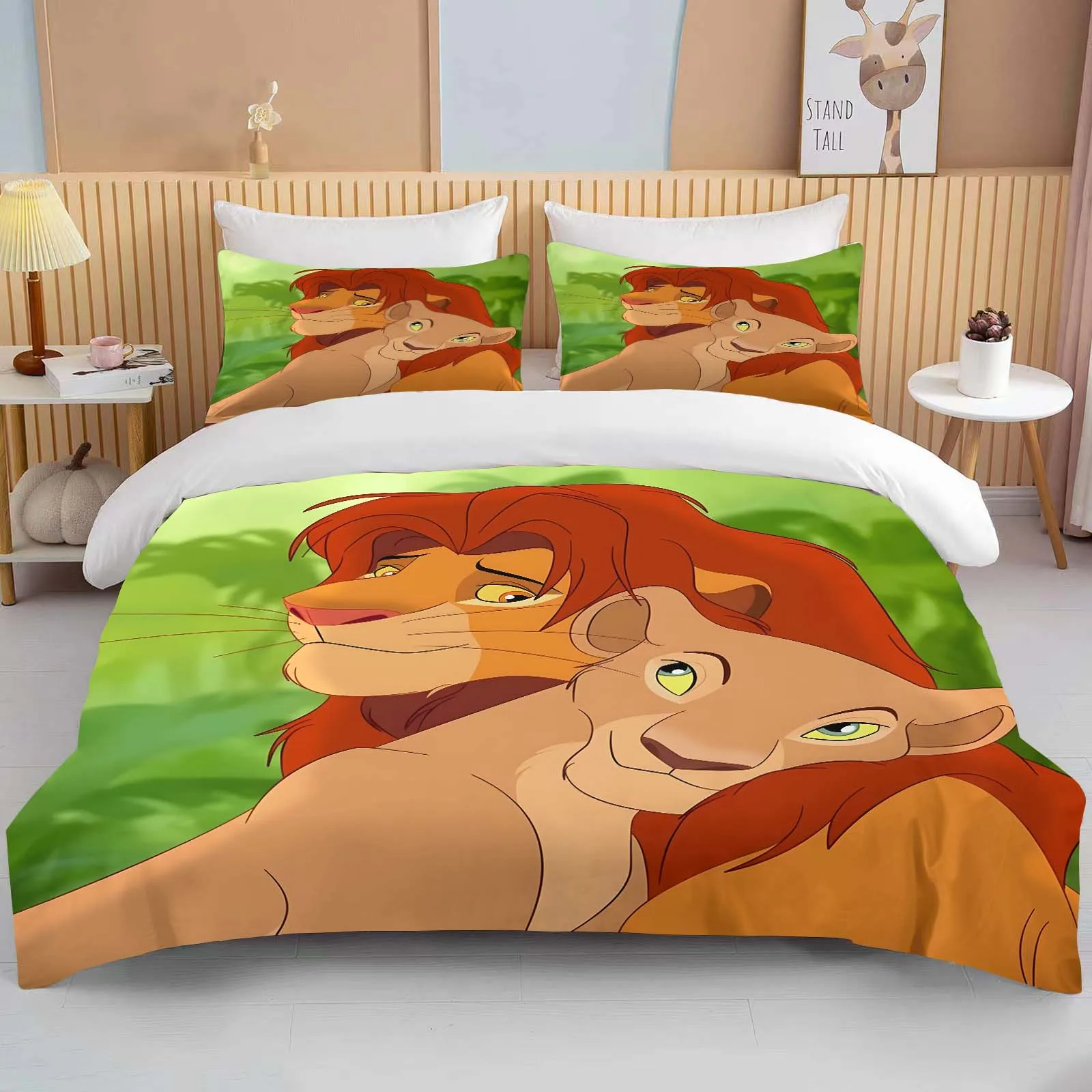 

10 Sizes Disney Lion King Printed Bedding Set Cartoon Anime Duvet Cover Comforter Cover Boys Girls Children Adults Twin King