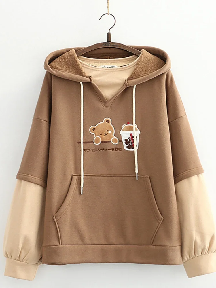 Attria Japanese Harajuku Kawaii Hoodie - Anime Character Print Pullover For Women, Cute Indie Sweatshirt - View #2