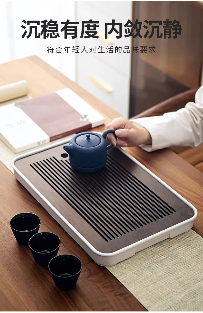 Description Picture 5 of itemGIANXI Chinese Natural Bamboo Tea Tray Drainage Water Storage Kung Fu Tea Set Tea Board Tea Storage Tray Drain Cup Holder