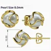 AAA + 8mm perle d'eau douce, boucles d'oreilles en forme de perle en cage plaquée or à la mode pour femmes boucle d'oreille en or pour femmes cadeau de mariage