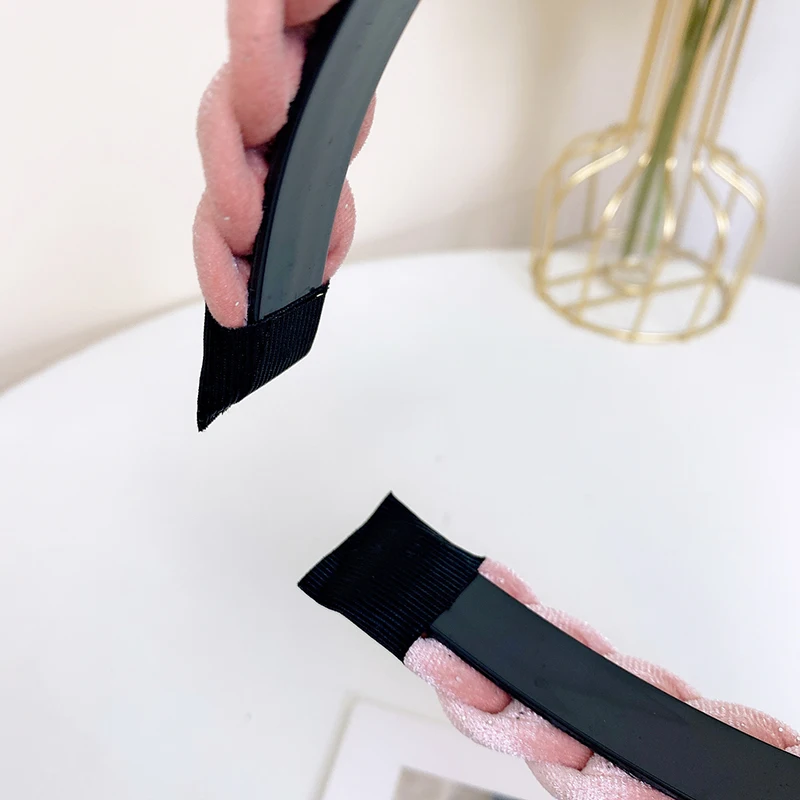 High Class Fashion Style New Point Drill gewebter Haar bügel für Frauen vielseitige Haars pange mit breiter Krempe Stirnband Haarschmuck – Detail 9