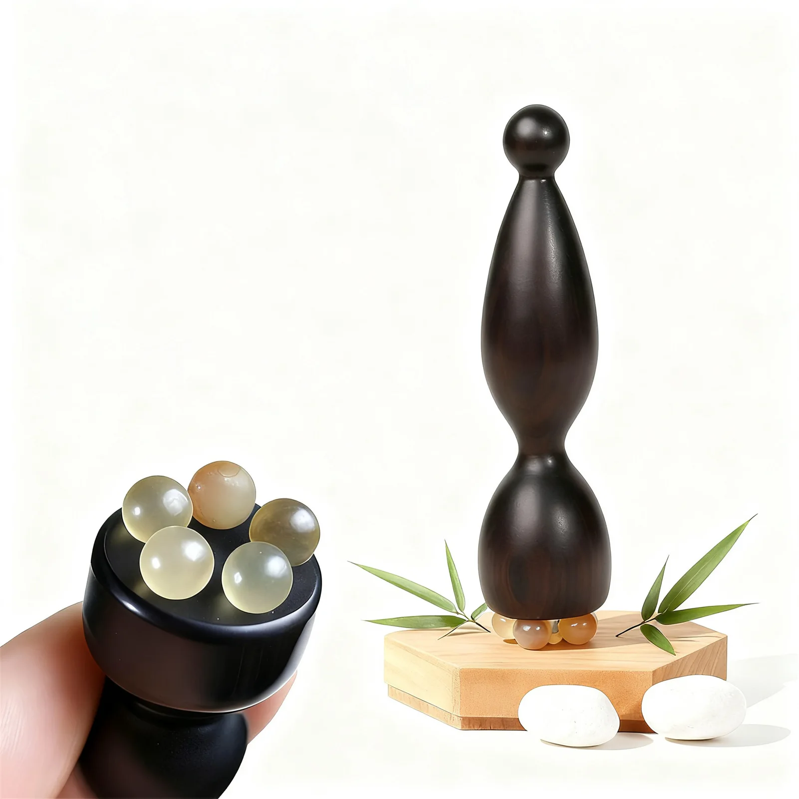 เครื่องนวดหน้ากัวซาไม้รูปดอกบัวขนาดเล็ก สำหรับกระตุ้นจุดฝังเข็ม นวดระบายน้ำเหลือง และดูแลผิว 1