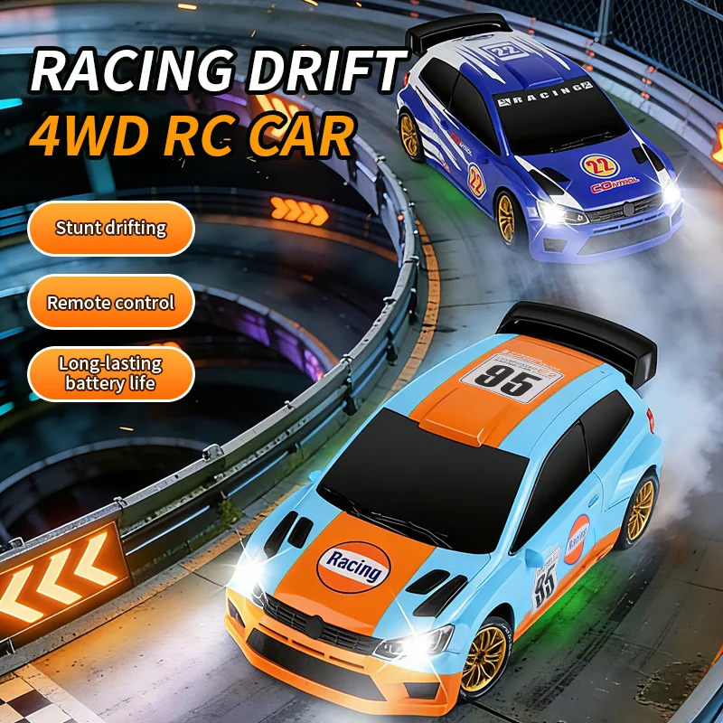 Voiture RC 4x4 tout-terrain 2.4GHz - Bleue ou Orange - Drift & Course
