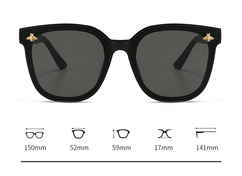 Classic Vintage Fashion Square Oversized Sunglasses Women Men Luxury Brand Designer Travel Big Frame Trend Sun Glasses UV400 reader sunglasses