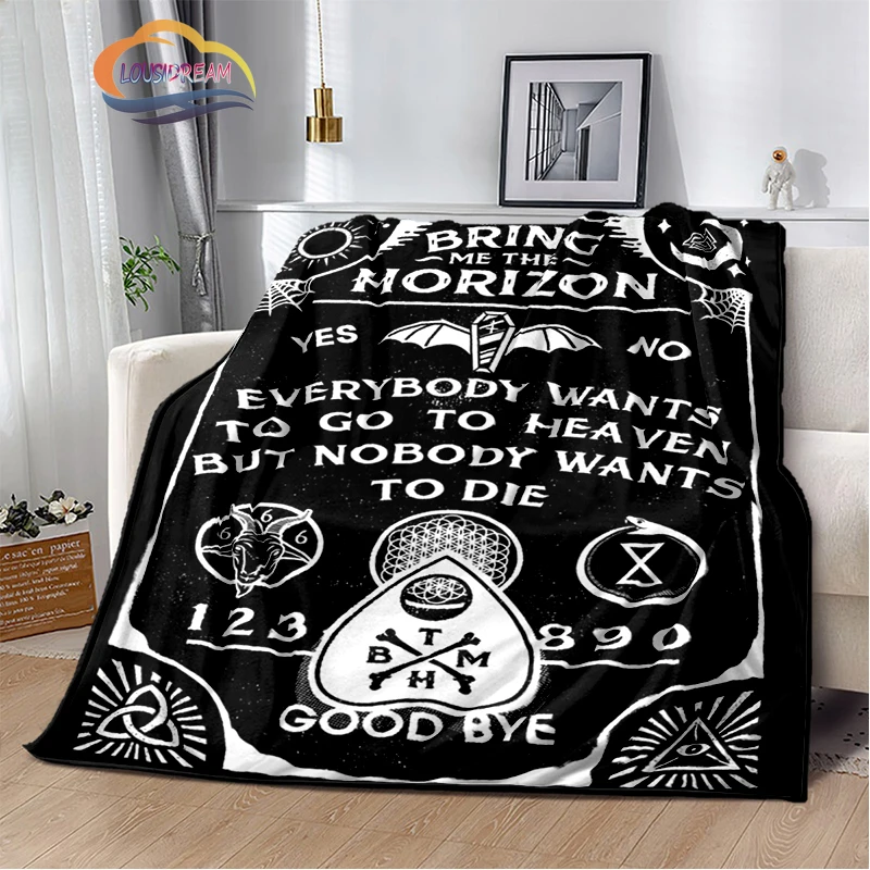 Satanic Gothic Witchcraft Blanket Ouija Board with Hands Occultism Flannel   Soft Four Seasons Portable Camping  4