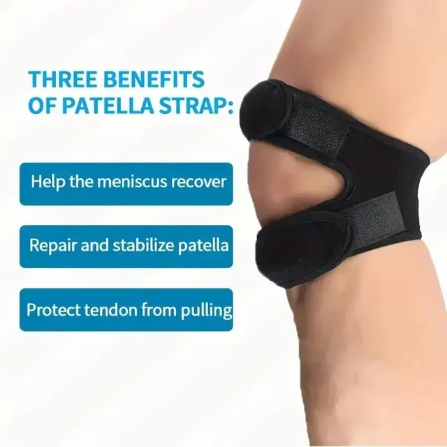 1 PCS Sports Kneepad Double Patellar Knee Patella Tendon Support Strap Brace Pad Protector Open Knee Wrap Band Fitness Men 4