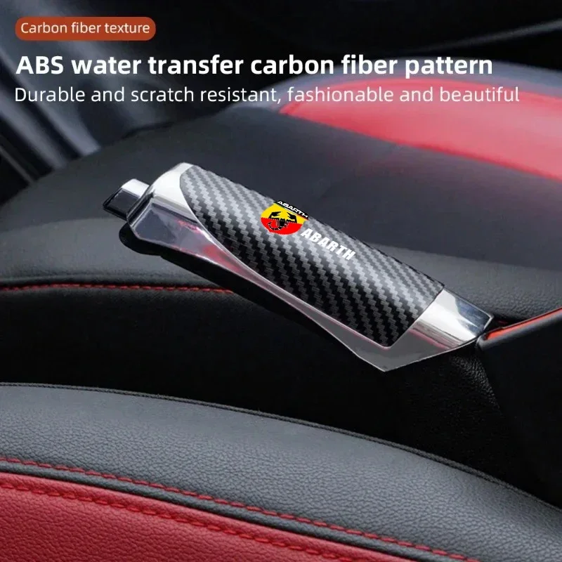Car Handbrake Grips Protection Cover Carbon Fiber For abarth 695 595 500 competizione 124 Spider PUNTO Doblo Panda Ducato