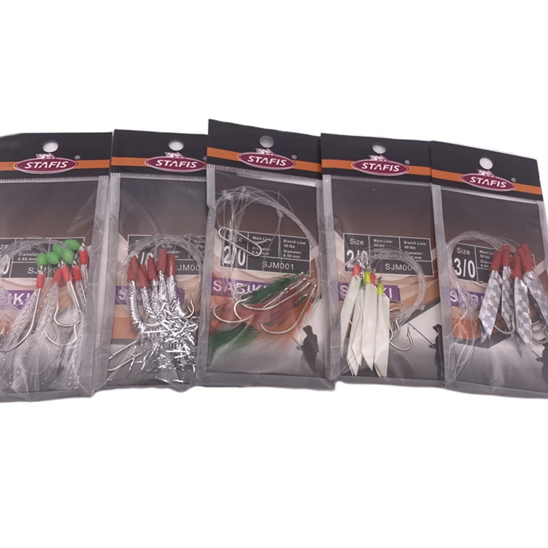 FishingSabikiRigHooksRigsFeatherTinselTubeStringHooksfor