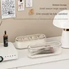 Creative Grid Makeup Brush Storage Box Dustproof and High-end Dressing Table Organizer Box Large Capacity Powder Puff Makeup Box 5