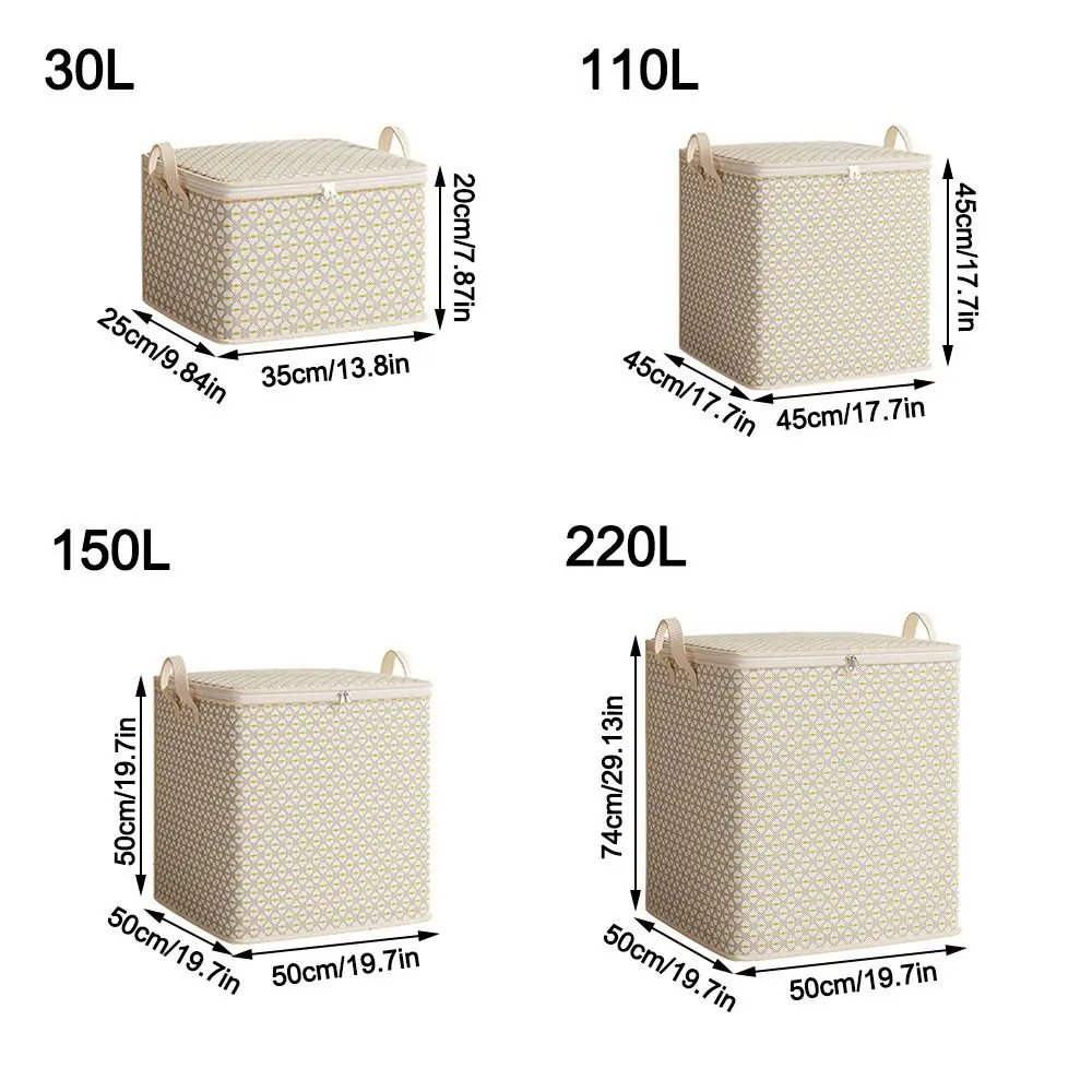 with Handle Clothes Storage Bins Foldable Large Capacity Quilt Storage Bag Dust-Proof Clothes Organizer Closet Storage Box 6