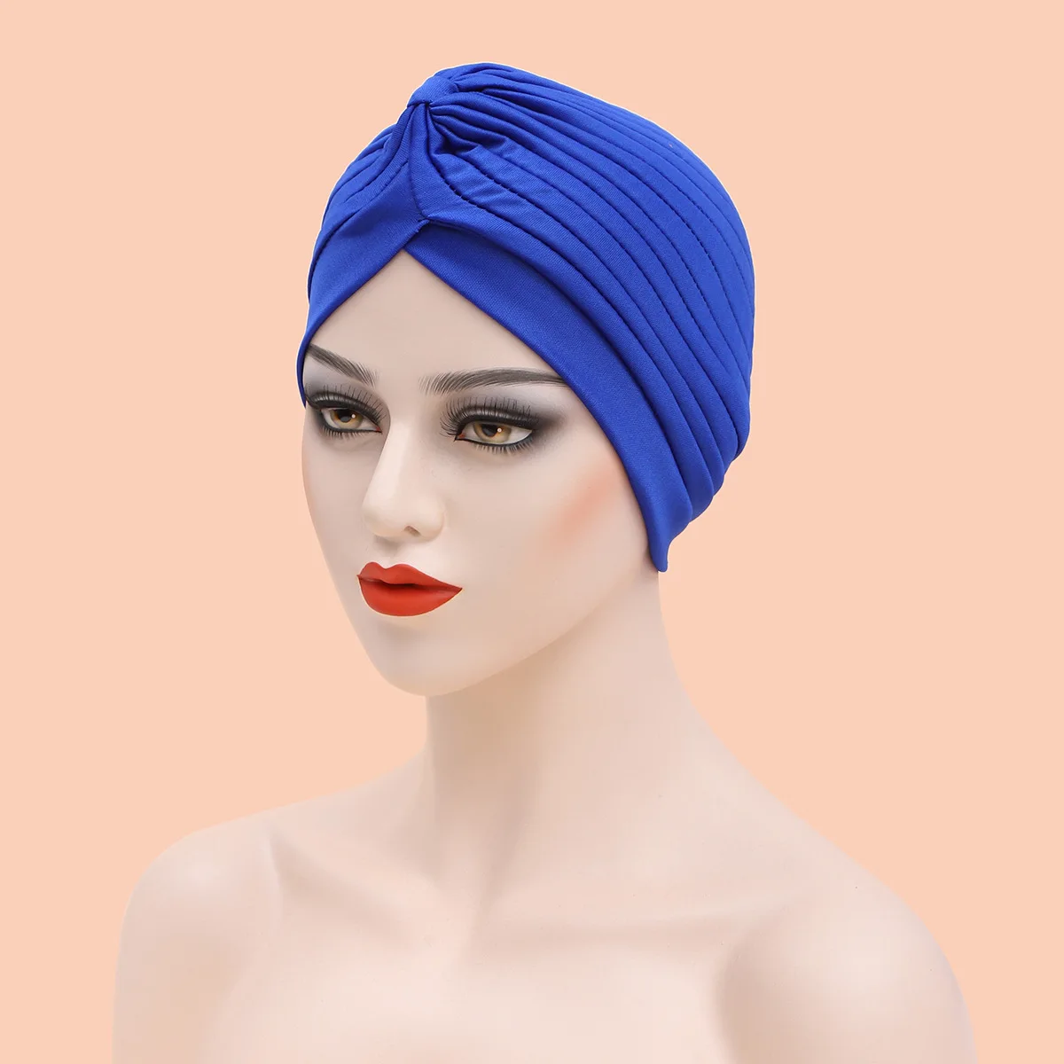 Women Muslim Hood Cap Pure Color New Lady Headscarf Hats Female Stitching Forehead Cross National Caps Girls Indian Hats 4