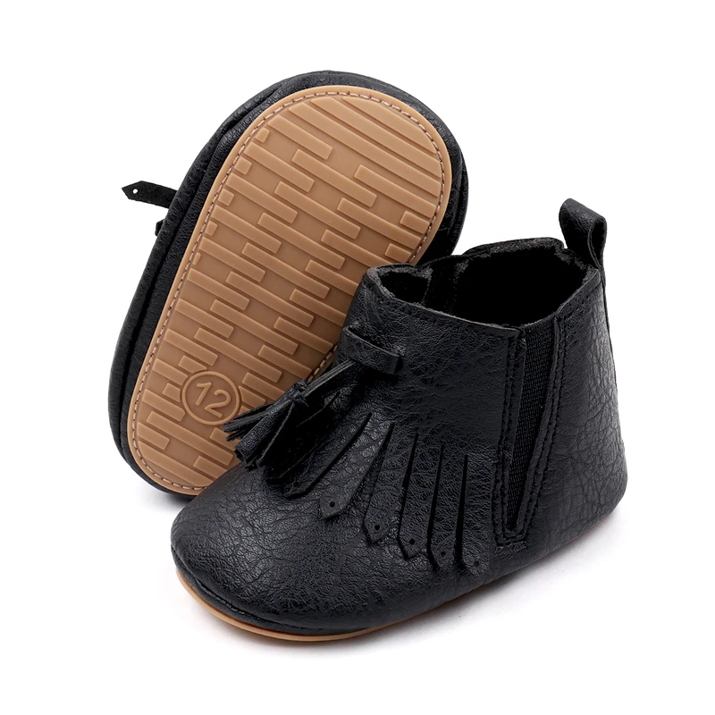 Baby Spring and Autumn Little Boots Soft PU High Quality Anti-slip TPRSole Ankel-covered Warm Prewalking Outdoor Sneaker BJZ3139 5