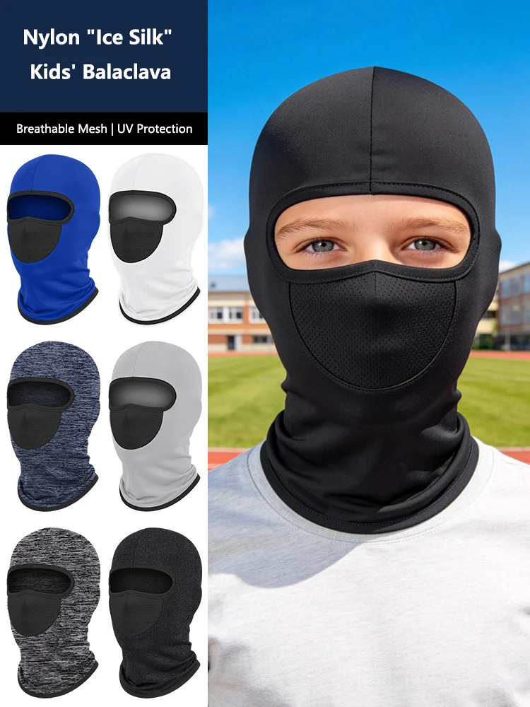 야외 사이클링 헤드밴드 방풍 자외선 차단 페이스 마스크 풀페이스 남성용 오토바이 스포츠 넥 프로텍터 아이스 실크 넥 커버