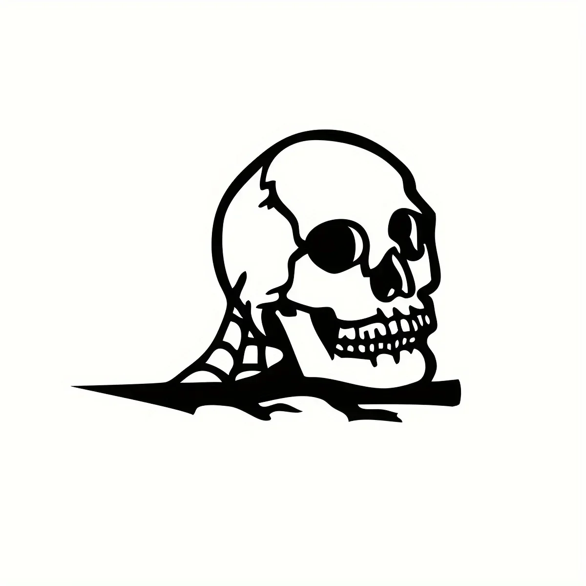 

CIFBUY Decoration Spooky Halloween Skeleton Skull Metal Silhouette Steel Sign Cutout Outdoor Home Decor Garden Halloween Party D