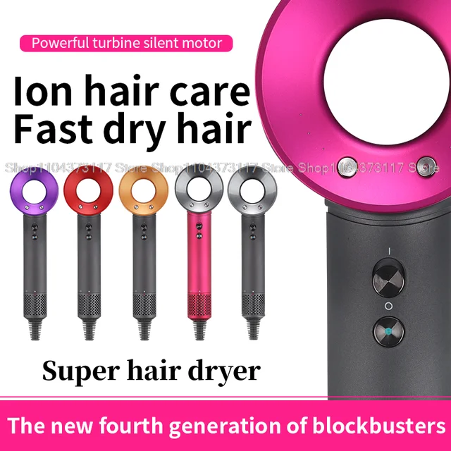 Sèche-cheveux sans pales, outil de coiffage personnel à ions négatifs, anion constant électrique, pour sèche-cheveux Dyson 1