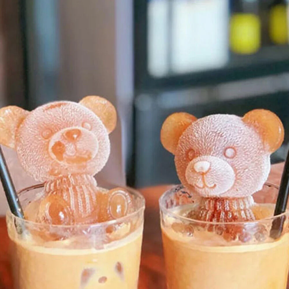 Silicone Teddy Bear Ice Cube Mold  Ice Cube Mold Silicone Rose - 3d Ice  Cube Maker - Aliexpress