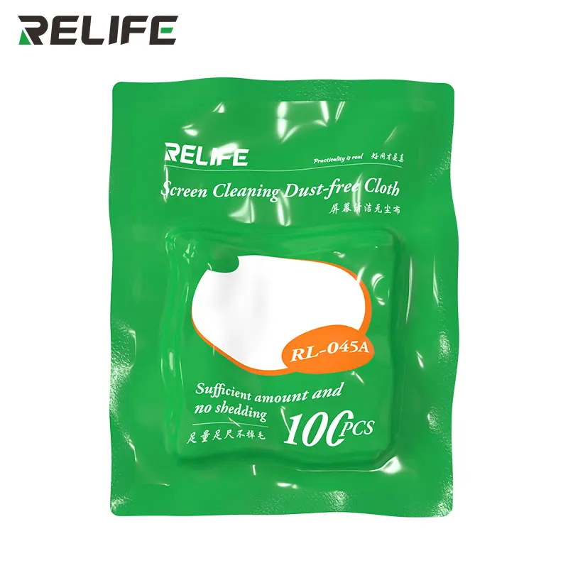 RELIFE RL-045A 정전기 방지 클린룸 와이퍼, 휴대폰 얼룩 먼지 제거에 적합, 팩당 100 개