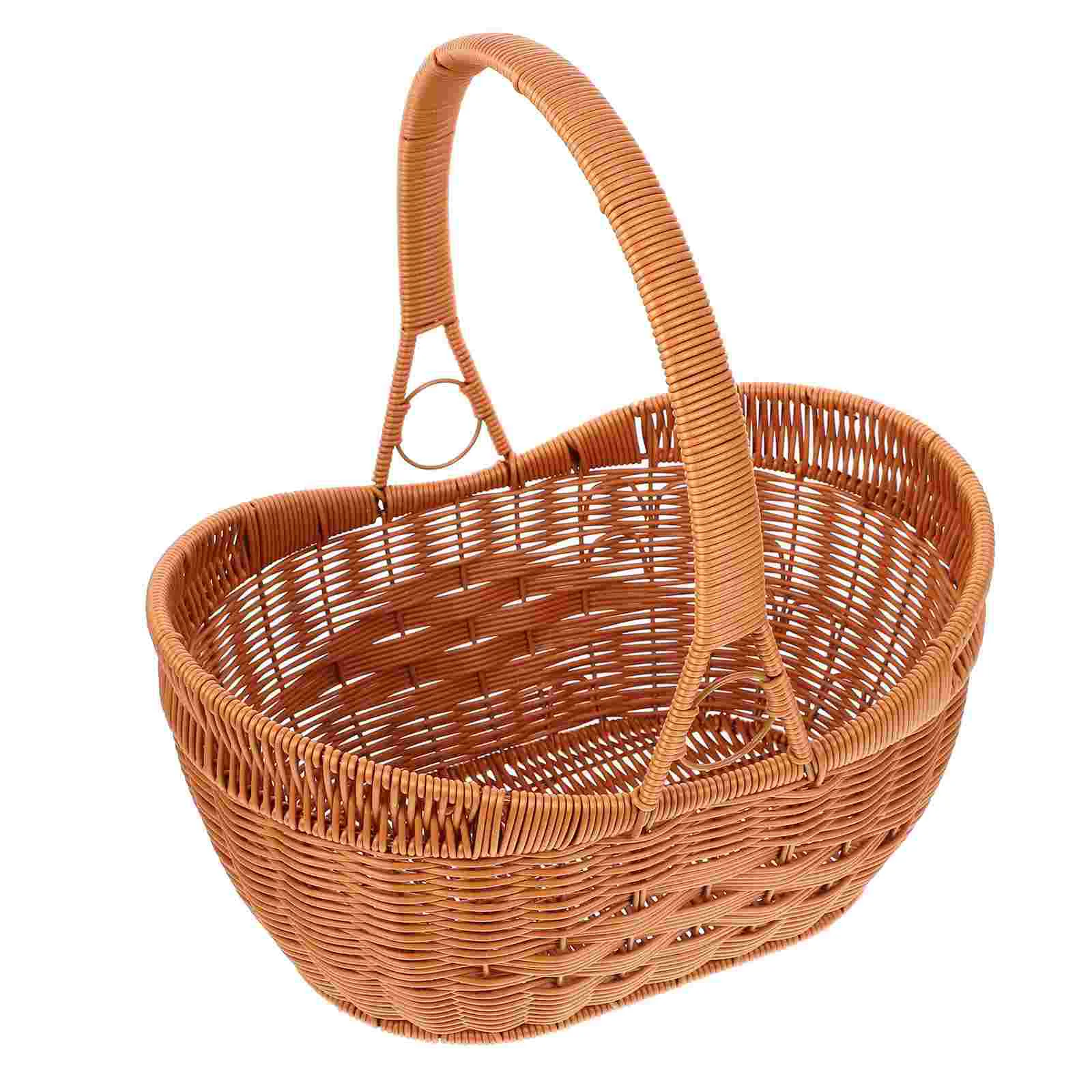 

Woven Basket Picnic Fruit Baskets Weaving Hand-made Vegetable Storage Household