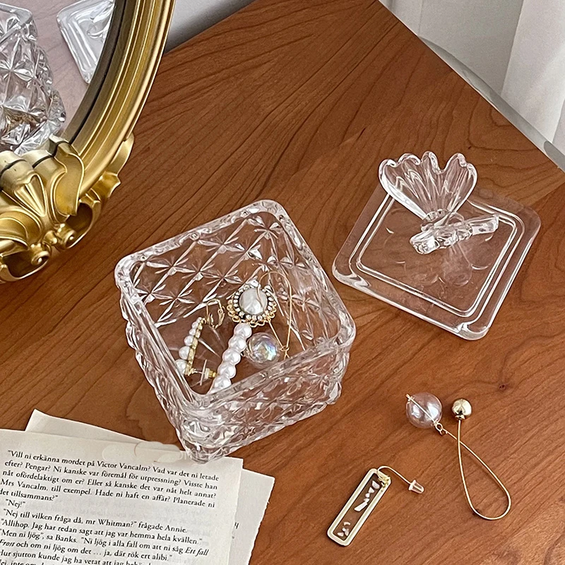 Love Heart Shape Crystal Glass Candy Jar, Dried Fruit Plate, Sugar Bowl, Jewelry Box with Lid, Living Room 5