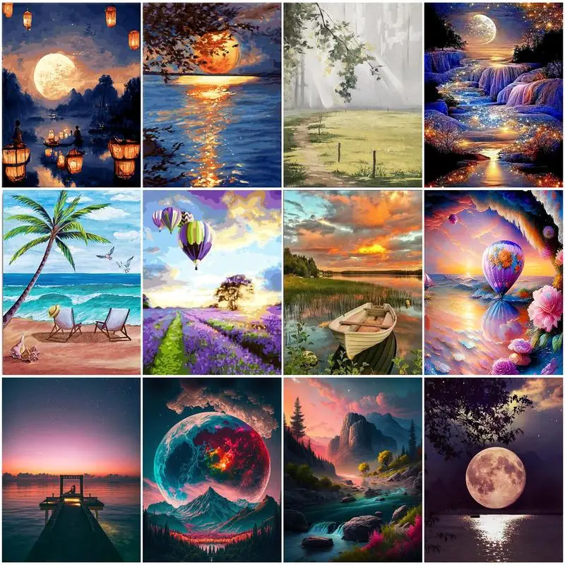 

SDOYUNO Coloring By Numbers Painting Picture Paint Landscape Wall Art For Handiwork Home Decoration