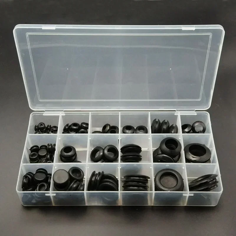 Waterproof Protect Wire Tool 125PCS/BOX 18 Sizes Set Sealing Rubber Cables Grommet Kit Electrical Plugs Conductor Gasket Ring