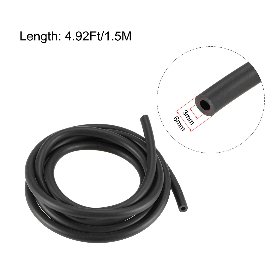 1.5/2.5M Black Smooth Nitrile Rubber Fuel Tube Lubricating Oil Hose Rubber Water Pipe Petrol Diesel Oil Line Hose Pipe Tubing