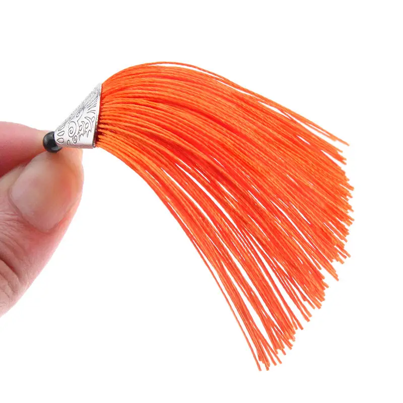 5Pcs 80mm Long Flat Fish Mouth Tassel Hanging Ear Anti-Wrinkle Alloy Bookmark Comb Clothing Small Tassel Decoration Crafts Gift