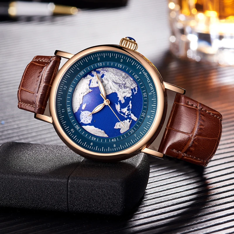 LIGE Top Brand Luxury Man Watch Leather Strap Fashion Business Waterproof Luminous Quartz Watch for Men Casual Sports Male Clock