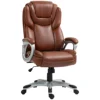 High Back Desk Chair with Swivel Wheels, Tilt Function, Executive Office Chair with Cushion & Adjustable Height, Brown 1