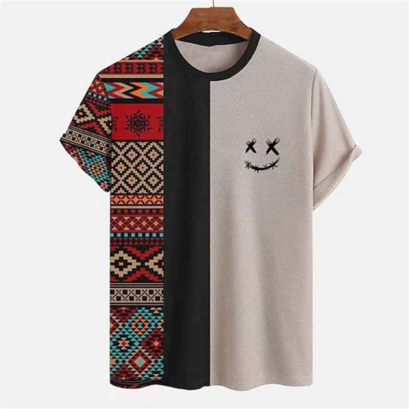 Vintage Striped Shirt Men's T-shirt Summer Casual Short Sleeve Tees Simple Style Pullover Unisex Oversized Sweatshirt Loose Tops
