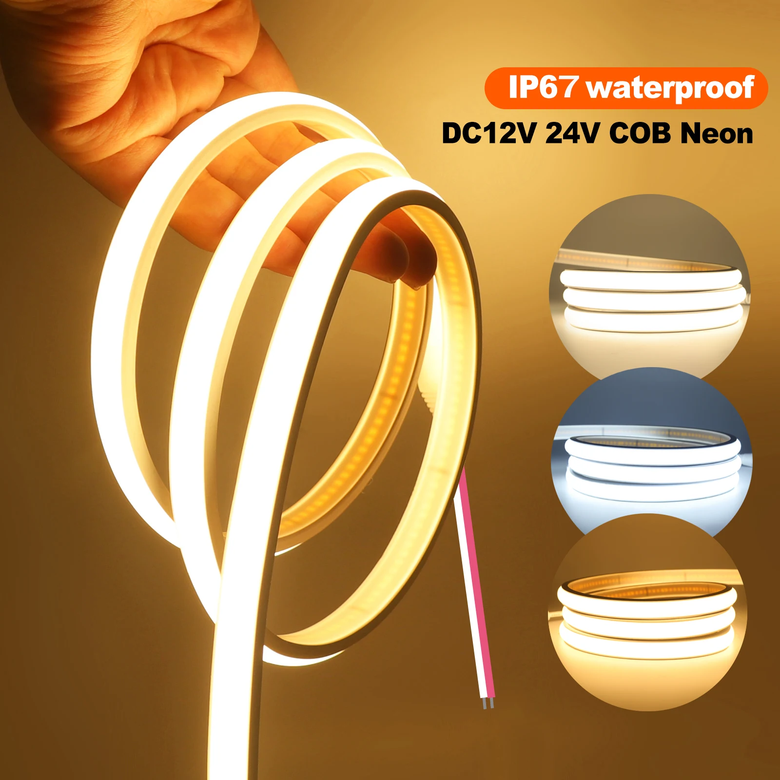 FCOB COB Striscia LED flessibile ad alta densità bianco caldo 3000K