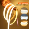 Waterproof COB LED Strip Light 12V 24V Flexible LED Neon Light 0.5-20M 320LEDs High Density Linear Lighting COB LED Lights 1