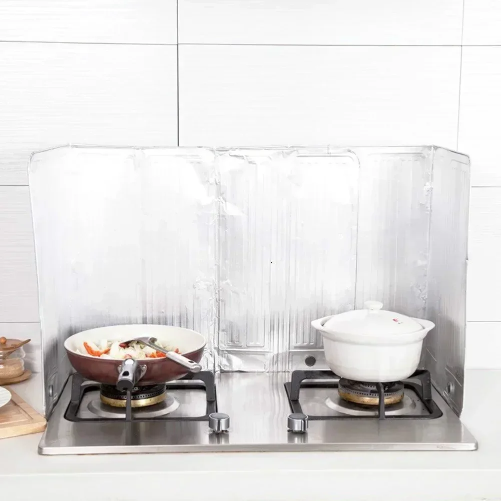 1pc Gas Stove Baffle Plate Screen Kitchen Oil-splash Guard Insulated Aluminum Foil Kitchen Tools And Gadgets 90*50cm