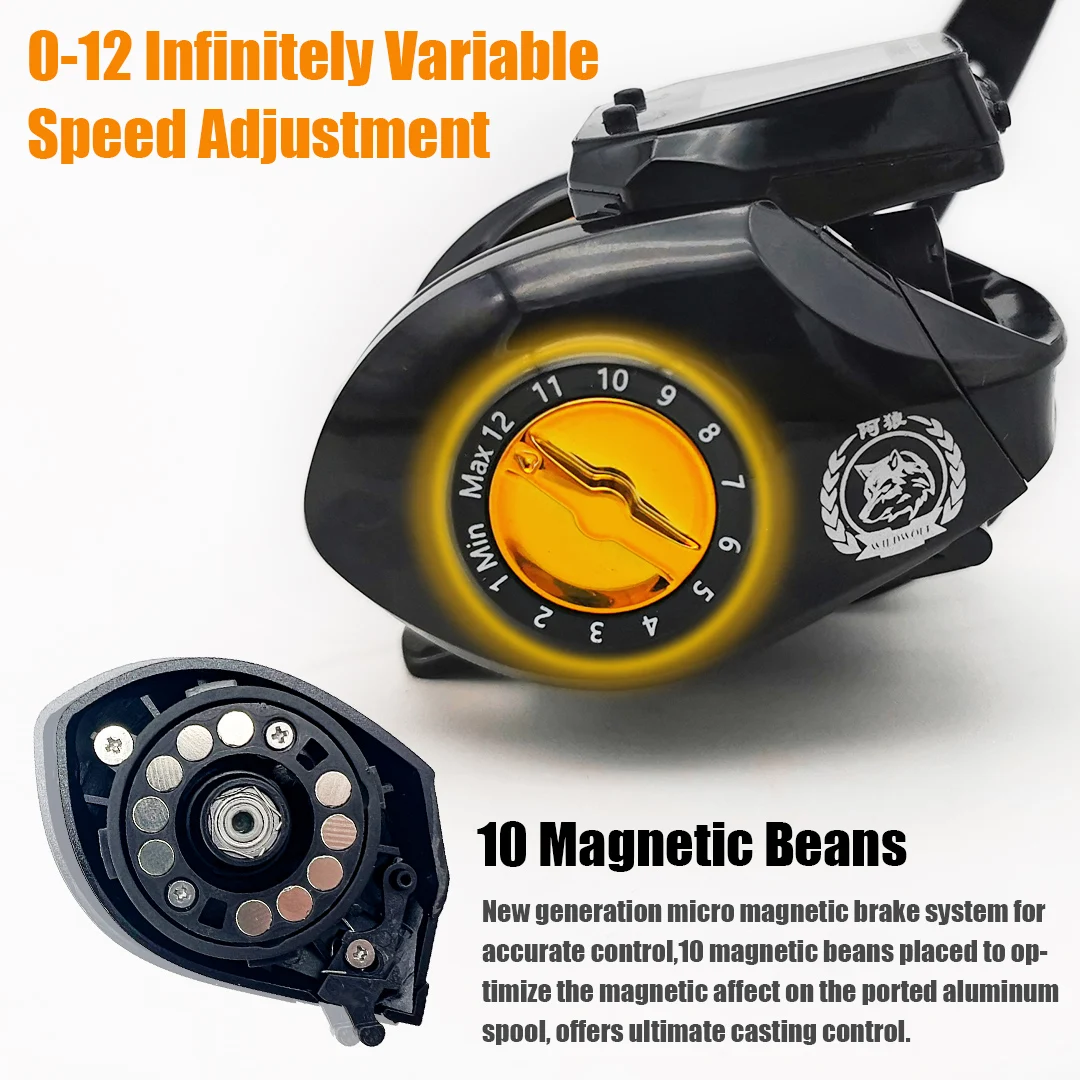 Fishing Reel 10kg High Capacity Saltwater Fishing Wheel LED Screen 7.2:1 High Speed Gear Ratio Alarm Electronic Counting