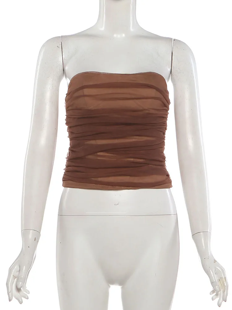 Nibber Hottie 2 Piece Set Women Y2K Mesh Patchwork Double-Layer Vest+Tierred Puffy Skirt Midnight Sexy Birthday Party Suits