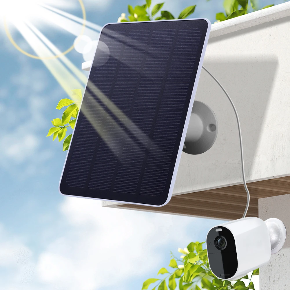 카메라 태양 전지 패널 키트, IP65 방수, Arlo 에센셜 스포트라이트, XL 스포트라이트용, 360 ° 조절 가능한 벽 마운트, 4W, 6W