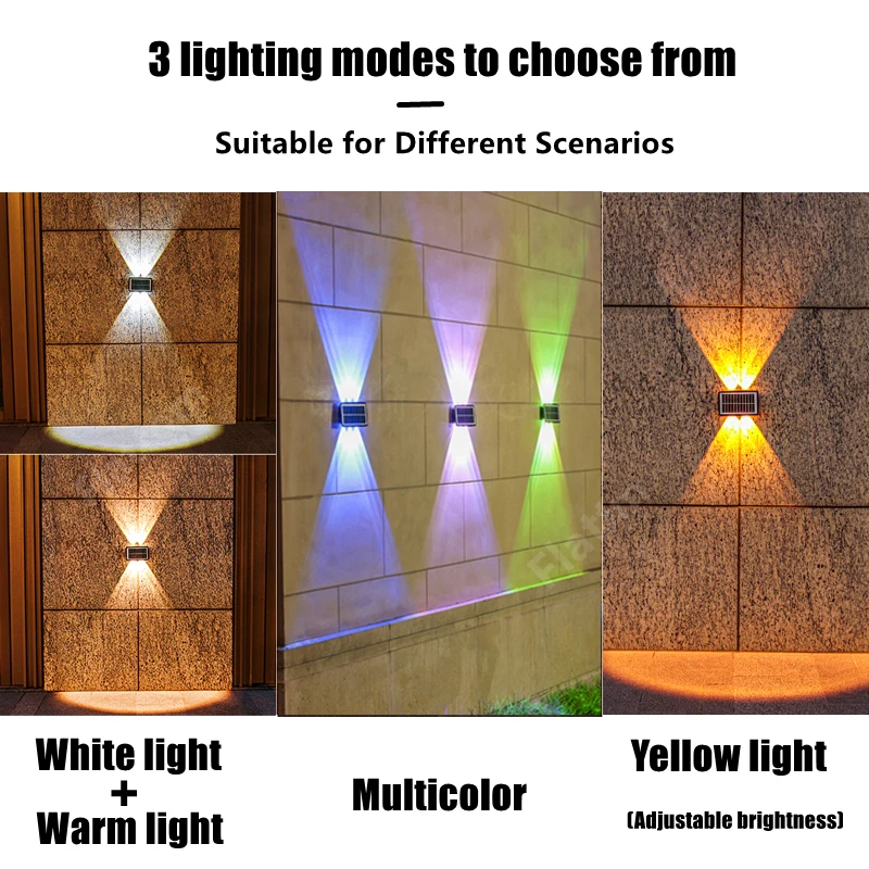 Solar LED Wall Light Outdoor Waterproof Garden Lights Wall Washer Villa Exterior Lamp Terrace Strong Brightness Solar Lamps
