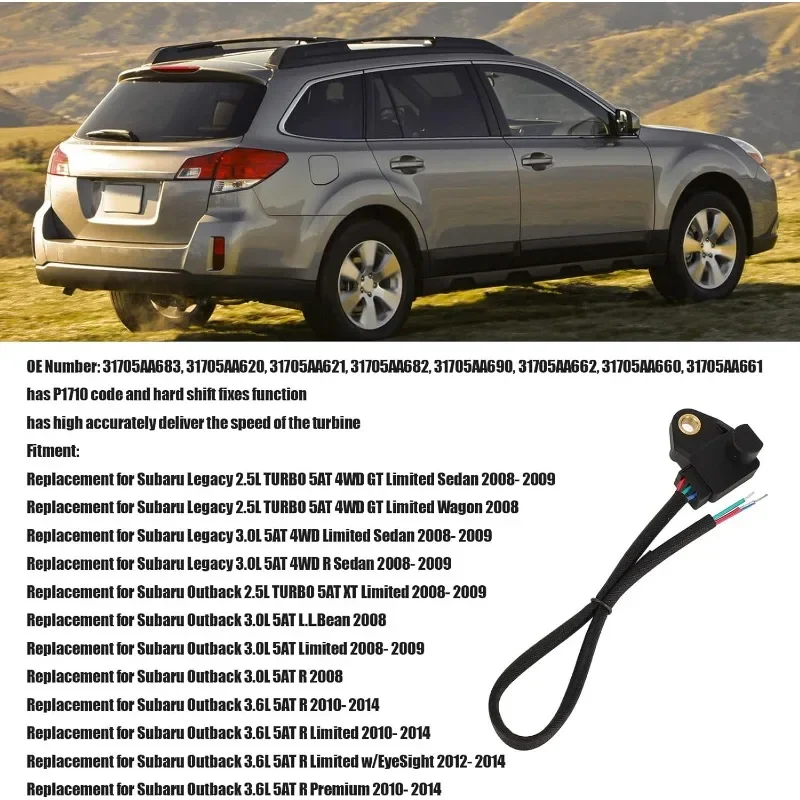 P1710 code fix for select 2008-2014 Subaru, 5EAT 5AT Turbine Speed Sensor,31705Aa620 Abs Speed Senso Traon Sensor