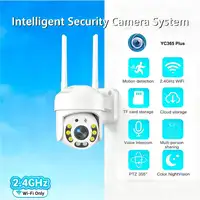 Caméra de sécurité WiFi PTZ 2,4 GHz extérieure avec suivi automatique des personnes, alarme sonore et lumineuse, communication bidirectionnelle, vision nocturne couleur, pour la surveillance à domicile, la cour, le garage, la boutique 1