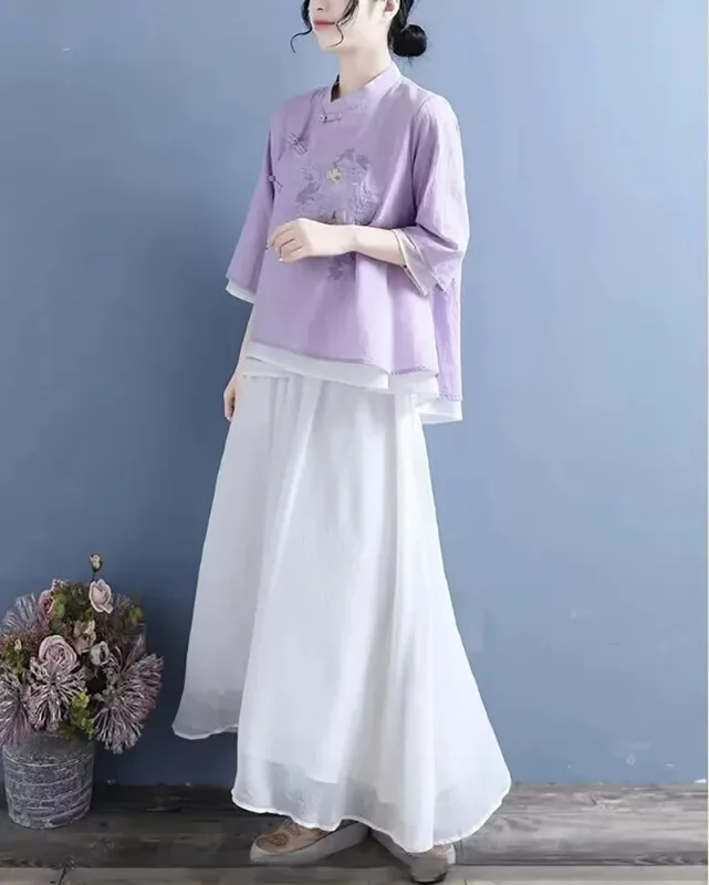 Chinese Traditional Clothes for Women Chinese Shirt Qipao Top Style Women's Tang Suit Cheongsams Vintage Top Ethnic Clothing