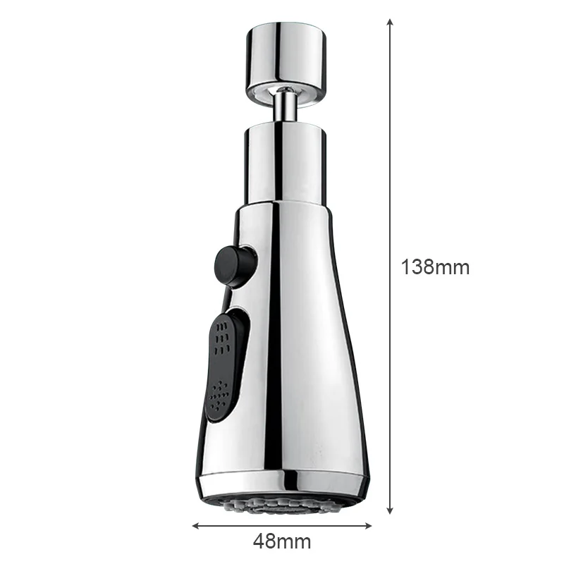 3 in 1 Kitchen Faucet Extender 360° Rotation Faucet Anti-Splash Boost Water Saving Tools Bathroom Replacement Spray Head 6