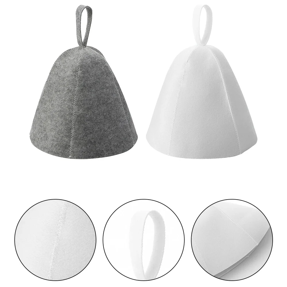 

Heat Protection Sauna Hat Russian Bath Hat For Bathroom Thicken Wool Felt Shower Cap Hair Turban Lain Felt Hat For Steam Room
