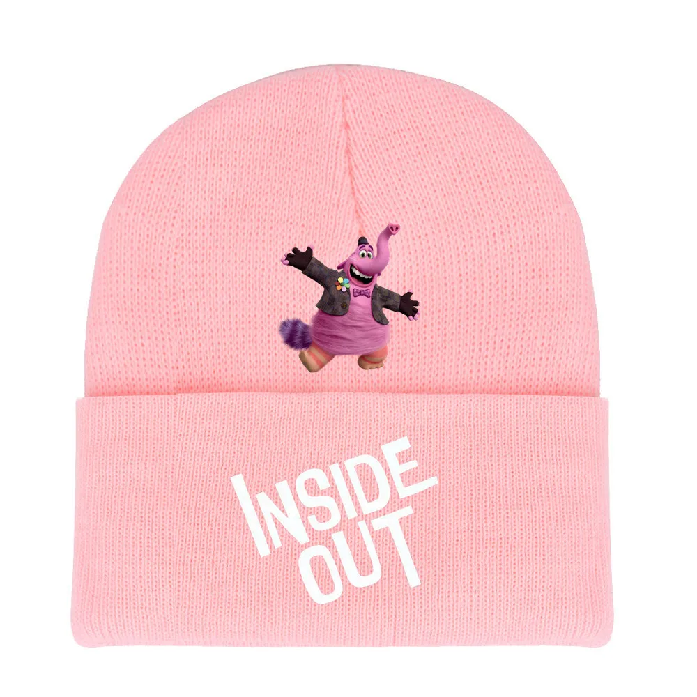 thumbnail image 1 of Gorro de punto bordado con la película de dibujos animados Inside Out, gorro estampado Inside Out, gorro tipo pulóver, cálido, ira, alegría, disgusto, tristeza, 1 of 4